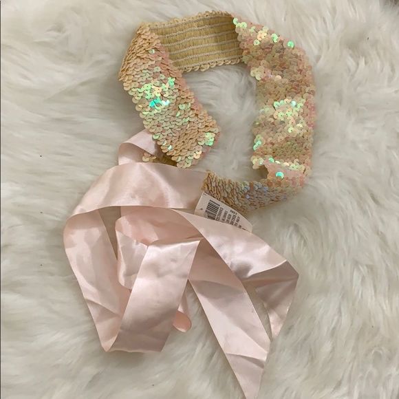 Ribbon sequin tie/belt - Picture 1 of 5